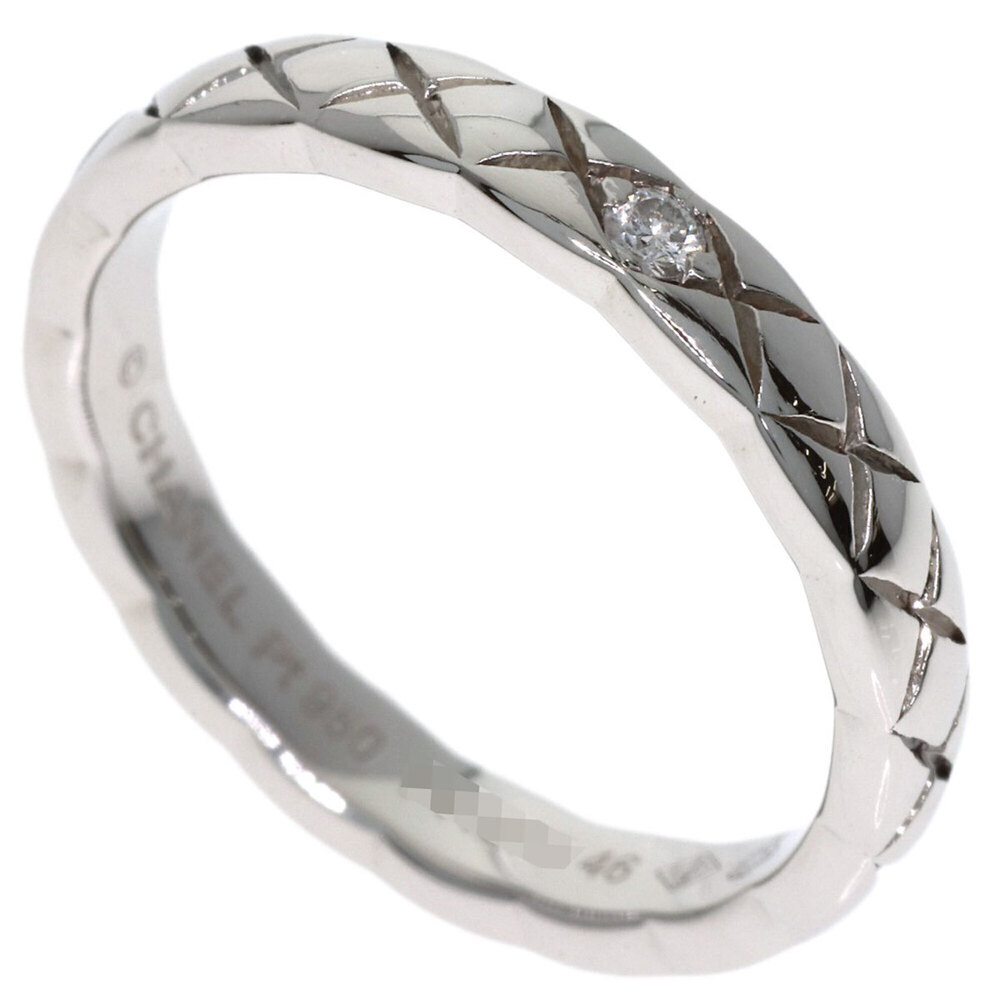 CHANEL Silver Diamond Ring #46